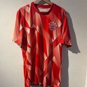 Adidas Red Geometric FC Bayern Munich Soccer Jersey Kit